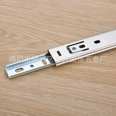 GX-2708#27mm宽度两折钢珠滑轨 小巧玲珑迷你导轨电脑桌抽屉滑轨
