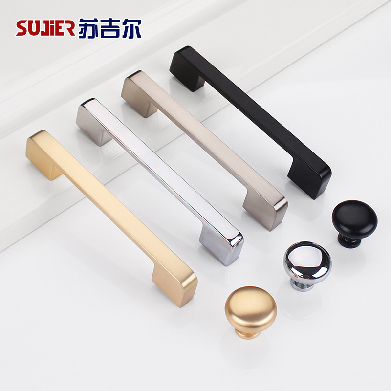 厂家直销美式黑色橱柜抽屉拉手北欧定制家装现代柜门吊柜小把手
