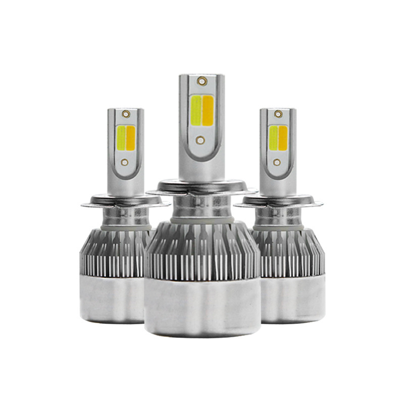 C6款双色温三色温汽车LED大灯超亮前照灯远近光头灯雾灯H4H7H11